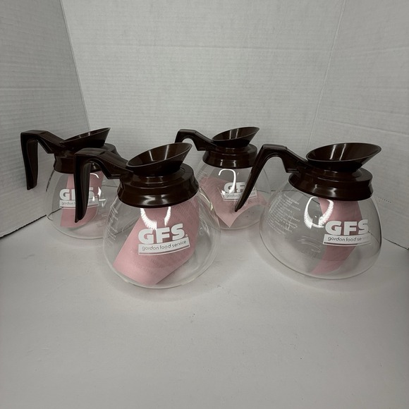 Lot Of 4 Glass Carafe Commercial Coffee Pot GFS Gordon Food Service Vintage - Picture 1 of 7